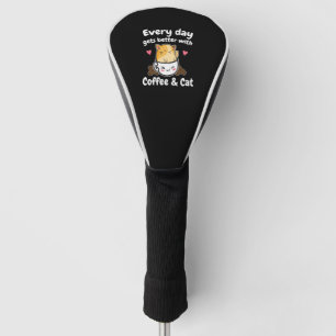 Couvre-club De Golf Drôle Café Et Chat Dit Caffeine Lover Barista