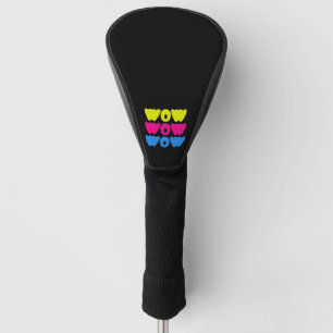 Couvre-club De Golf Drôle coloré WOW dire simple rose bleu jaune