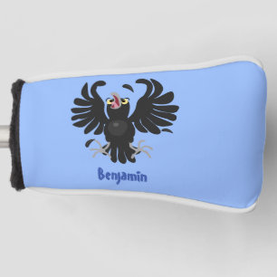 Couvre-club De Golf Drôle fou corbeau dessin animé de corbeau de corne