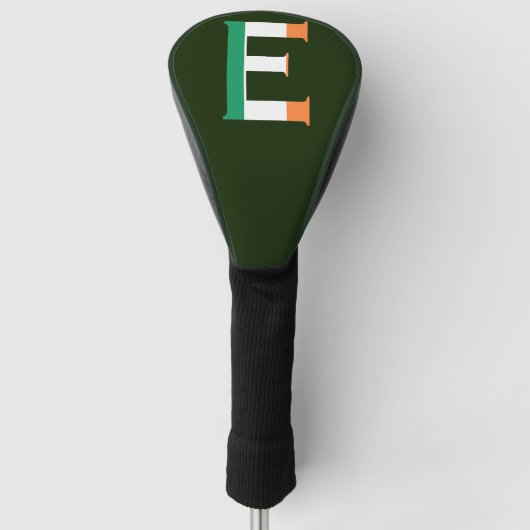 Couvre-club De Golf E Monogramme superposé sur le dccnt du drapeau irl (Devant)