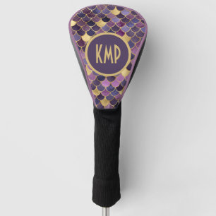 Couvre-club De Golf Écaille de sirène Monogram violet or