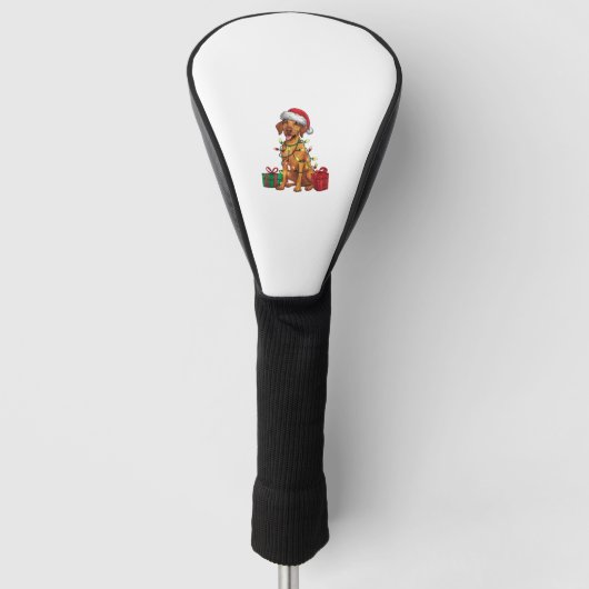 Couvre-club De Golf Éclairage de Noël chapeau Rhodesian Ridgeback Chie (Devant)