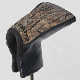 Couvre-club De Golf Écorce d'arbre rustique, motif naturel extérieur