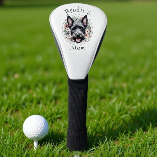 Couvre-club De Golf Ecosse aquarelle et couronne florale