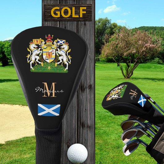 Couvre-club De Golf Ecosse & Drapeau Clubs de Golf Monogrammes Couvre