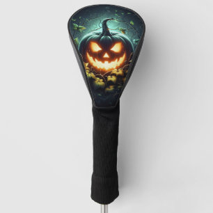 Couvre-club De Golf Éffrayant nature brillant Halloween citrouille