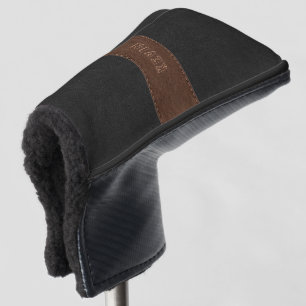 Couvre-club De Golf Élégant cuir Vintage noir et Brown