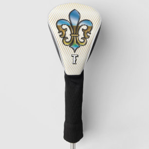 Couvre-club De Golf Élégant dessin de golf personnalisé Fleur De Lis