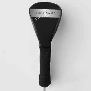Couvre-club De Golf Élégant écriture de script de monogramme modifiabl