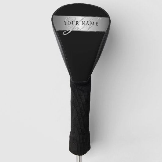 Couvre-club De Golf Élégant écriture de script de monogramme modifiabl (Devant)