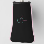 Couvre-club De Golf Élégant Éditable Deux Initiales D'Apparence Modern (Tourné à 90°)