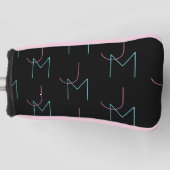 Couvre-club De Golf Élégant Éditable Deux Initiales Modernes Carrelées (Devant)