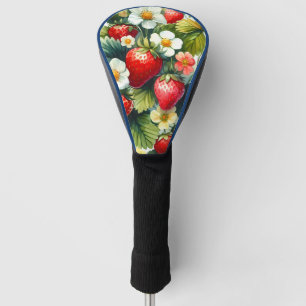 Couvre-club De Golf Elégant élégant Patch fraise Fleurs marguerites