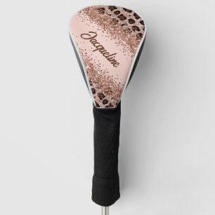 Couvre-club De Golf Élégant Empreinte de léopard Mocha Deux Tons