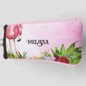 Couvre-club De Golf Élégant Flamant rose tropical floral (Devant)