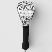 Couvre-club De Golf Elégant modèle noir & blanc français Damask (Devant)