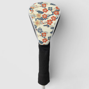 Couvre-club De Golf Élégant Motif sans couture en fleur de cerisier (1