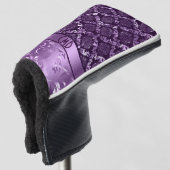 Couvre-club De Golf Élégant Noir Et Métallurgique Violet Damas & Dente (Devant 3/4)