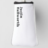 Couvre-club De Golf Élégant Retro Moderne Lettrage | Noir modifiable (Tourné à 90°)