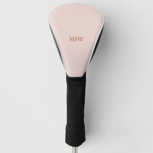 Couvre-club De Golf Élégant rose vif monogramme personnalisé initiales (Devant)