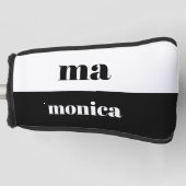 Couvre-club De Golf Elegant &white script monogram initial  (Devant)