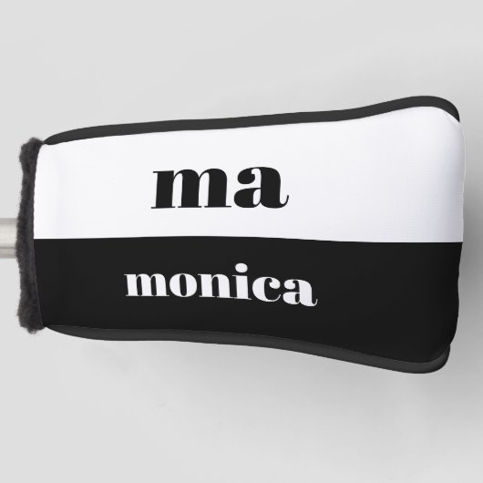 Couvre-club De Golf Elegant &white script monogram initial  (Devant)