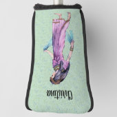 Couvre-club De Golf Élégante dame d'Egypte Robe violette vert (Tourné à 90°)