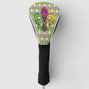 Couvre-club De Golf Elégante Mardi Gras Fleur De Lis Design Golf Couve