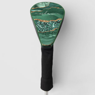 Couvre-club De Golf Emerald Green Nom personnalisé Golf Head Cover