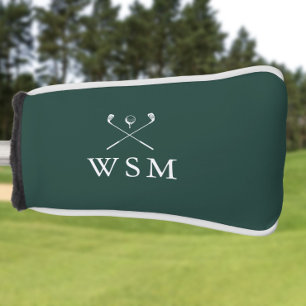 Couvre-club De Golf Emerald Green Personnalisé Monogram Golf Clubs