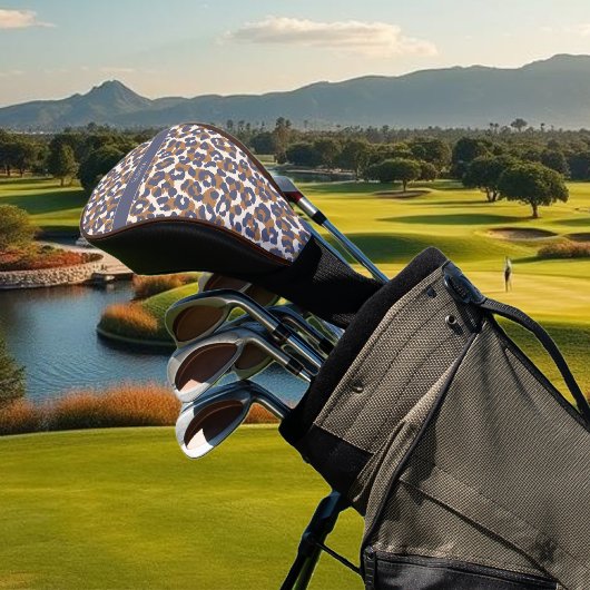 Couvre-club De Golf Empreinte de léopard-bleu et Brown