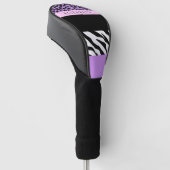 Couvre-club De Golf Empreinte de léopard, Zebra Print, Purple, Votre n (Incliné)