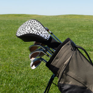 Couvre-club De Golf Empreinte de léopard, Zones Léopard, Noir Et Blanc