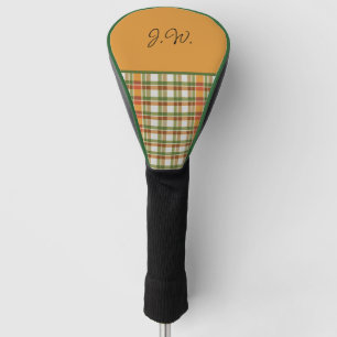 Couvre-club De Golf En vichy orange et vert