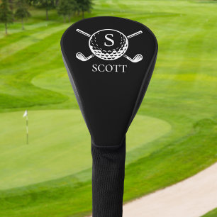 Couvre-club De Golf Ensemble de clubs de golf classiques noir et blanc