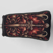 Couvre-club De Golf Epée rouge et bronze écossais celtique (Devant)