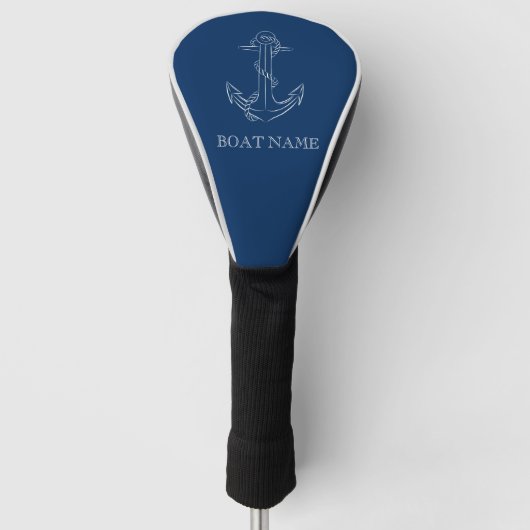 Couvre-club De Golf Esprit nautique Ancre Marine Bleu (Devant)