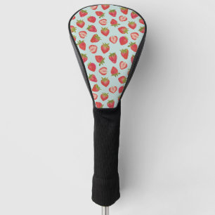 Couvre-club De Golf Été Monnaie fraise Vert et rouge Golf Tête couvert