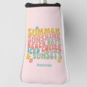 Couvre-club De Golf Été Super Rétro Monogramme rose Nom Bagage (Tourné à 90°)
