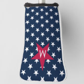 Couvre-club De Golf Étoiles Monogrammes Bleus Rouge Classique (Tourné à 90°)