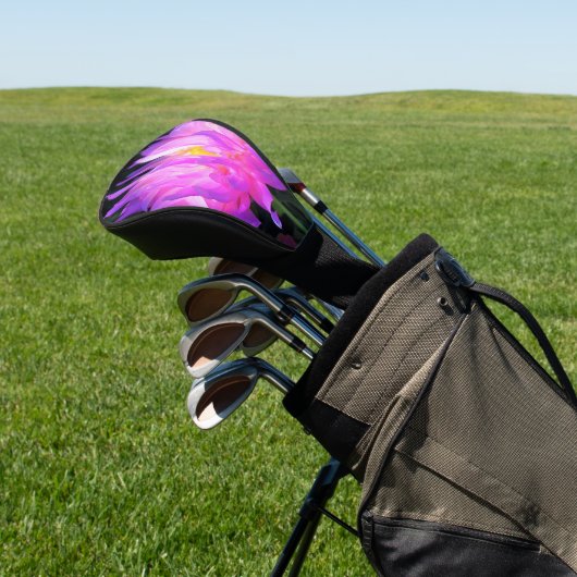 Couvre-club De Golf Étonnant Cactus rose et violet Dahlia (In Situ)