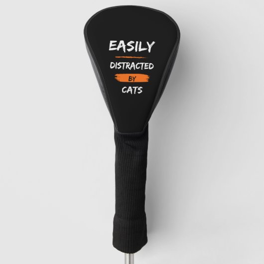 Couvre-club De Golf facilement distrait par les chats (Devant)
