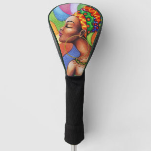 Couvre-club De Golf Femme africaine avec cire tissu traditionnel