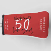 Couvre-club De Golf Fête d'anniversaire de 50 ans en typographie (Devant)