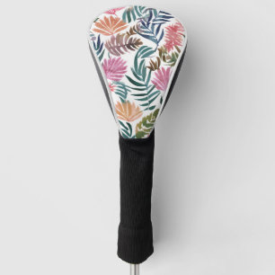Couvre-club De Golf Feuilles botaniques aquarelle Floral Coloré