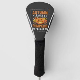 Couvre-club De Golf Feuilles d'automne Citrouille Halloween Design