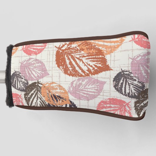 Couvre-club De Golf Feuilles d'automne sur le beige. (Devant)