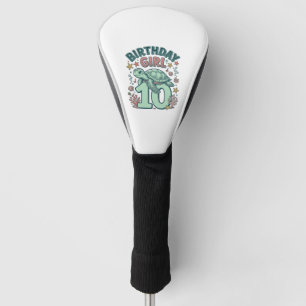 Couvre-club De Golf Fille d'anniversaire 10 Tortue de mer Gravure vint