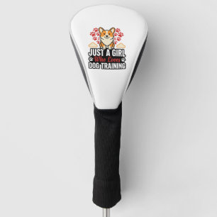Couvre-club De Golf Fille de dressage de chien Corgi Vintage Vector Co