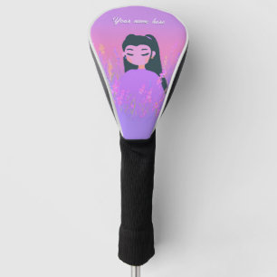 Couvre-club De Golf Fille de golf Nom personnalisable Rêverie lavande